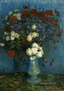 Stillleben Vase mit Kornblumen und Mohnblumen Vincent van Gogh Ölgemälde
